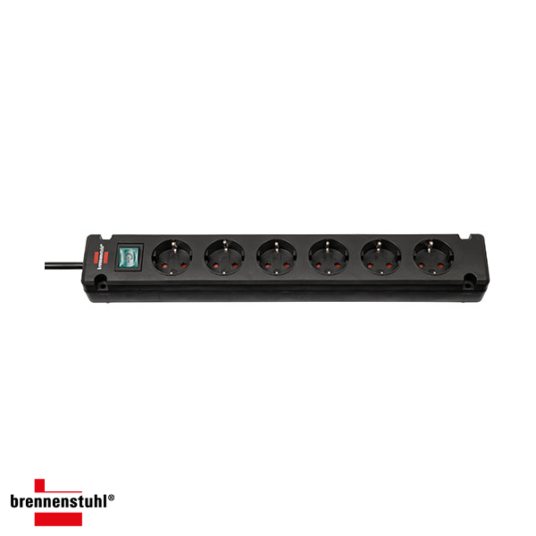 Brennenstuhl Bremounta, stekkerdoos, 6 sockets, 3m, zwart