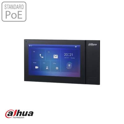 Dahua 7" TFT 1024x600 IP Intercom Monitor PoE Zwart